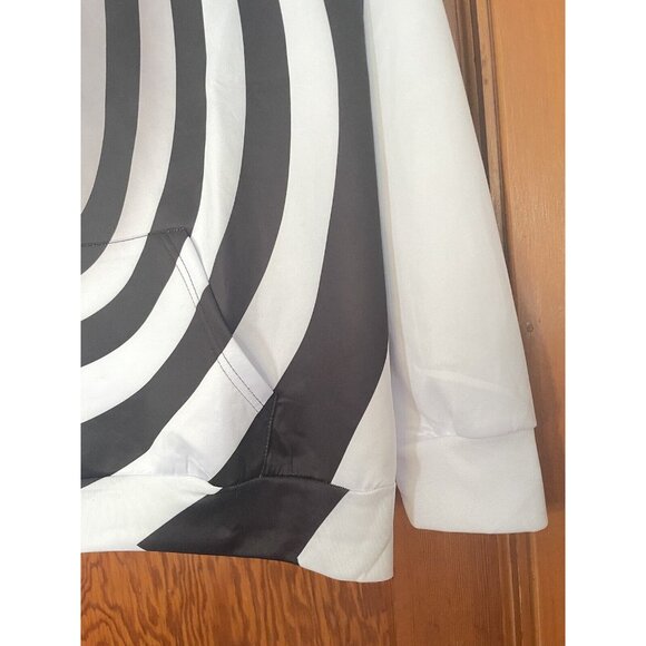 Black Grey White Swirl Hoodie Sweatshirt Psychedelic Geometric Skater New XL - Picture 5 of 9